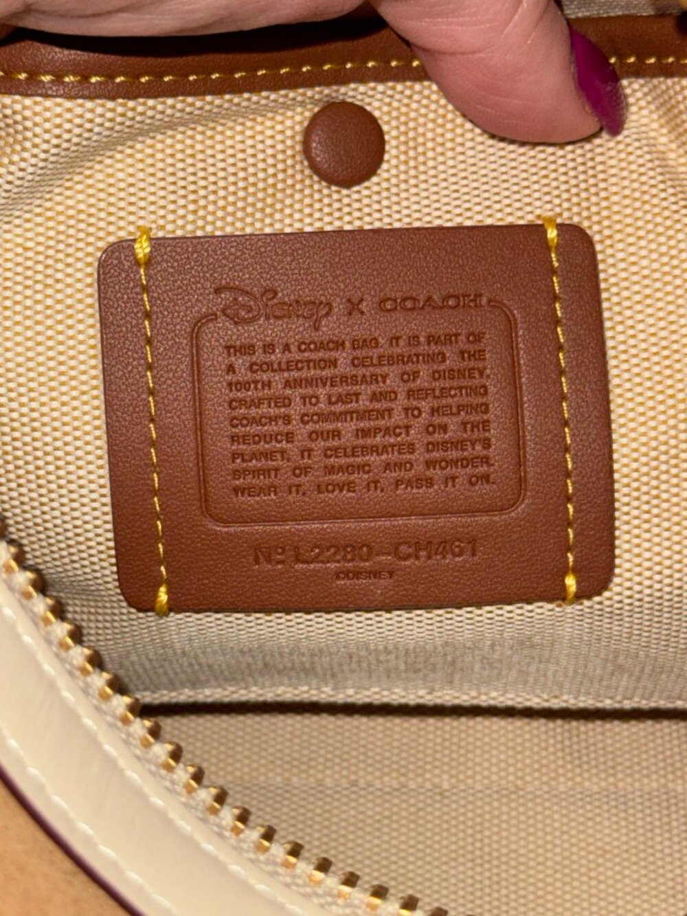 Disney X Coach Rogue 25 With Mickey Mouse And Caterpillar, NWT - Picture 11 of 16